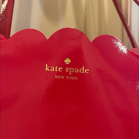 kate spade Glossy Red Scallop-Edge Tote - Picture 2 of 7